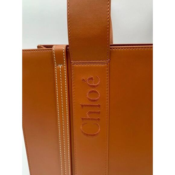 $2K NEW CHLOE MEDIUM WOODY BROWN LEATHER TOTE BAG NWT AUTHENTIC! - Picture 9 of 15